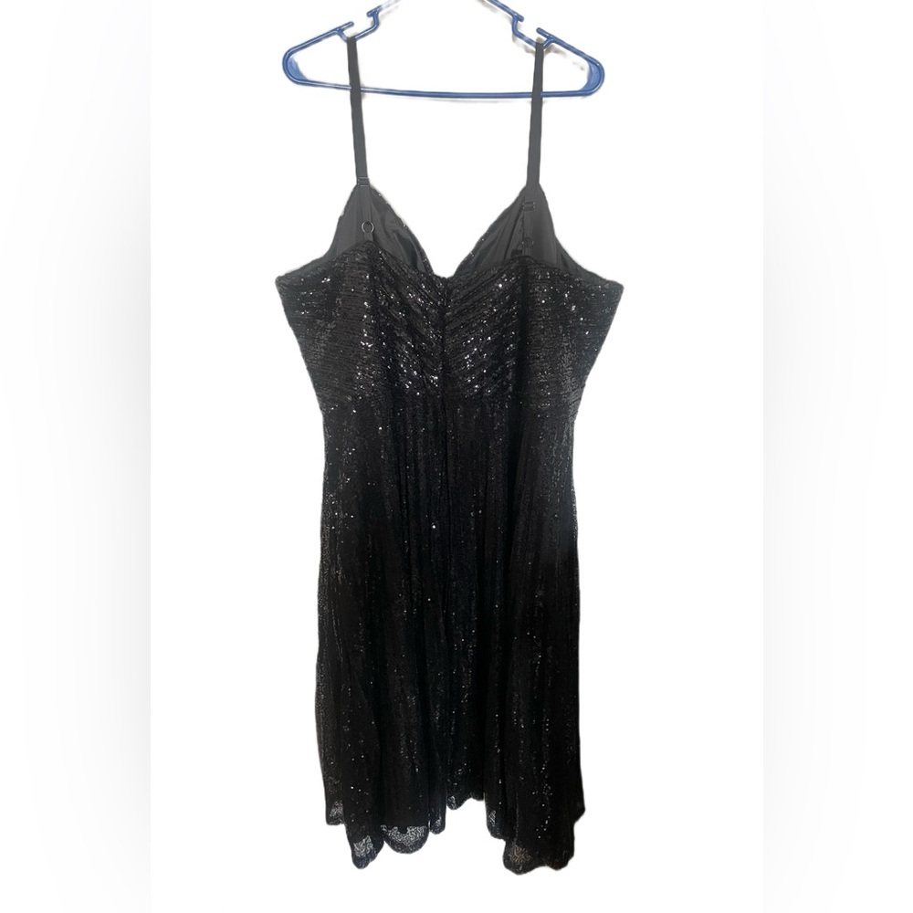 Unique Vintage 1950s Black Sequin Swing Holiday Dress NWT 4X - Picture 3 of 9